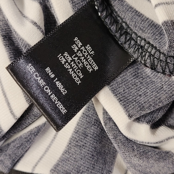 Torrid Studio Knit Lake Yoke Harper black white lace top 00 - Picture 7 of 9